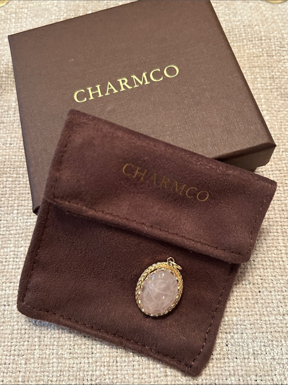 Charmco Rose Quartz Scarab 14K Charm/Pendant, NIB